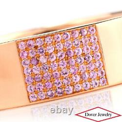 Roberto Coin Diamond 2.53ct Pink Sapphire 18k Rose Gold Bangle Bracelet 46 Grams