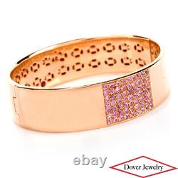 Roberto Coin Diamond 2.53ct Pink Sapphire 18k Rose Gold Bangle Bracelet 46 Grams