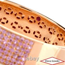 Roberto Coin Diamond 2.53ct Pink Sapphire 18k Rose Gold Bangle Bracelet 46 Grams