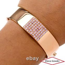 Roberto Coin Diamond 2.53ct Pink Sapphire 18k Rose Gold Bangle Bracelet 46 Grams