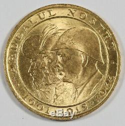 Romania 1944 20 Lei 6.55 Gram Gold Coin Three Romanian Kings Choice BU X# M13