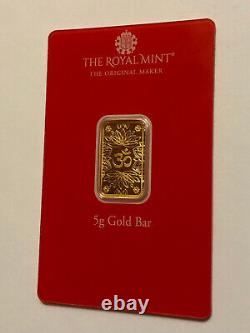 Royal Mint 5 gram Om 9999 Fine Gold Minted Art Bar in Certified Assay Card