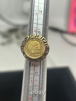 SASA Ancient Greek Faux Gold Coin Set In 14k Size 5 Ring 5.45 Grams