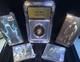 Silver & Gold? 4 Pan Silver 5 Gram Boxes & 1 Graded 1/200 Egyptian Gold Coin