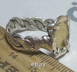 SOLID GOLD 1/4 Dollar California Fractional Token in Custom Silver Ring Setting