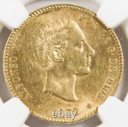 SPAIN 1878(78) DE-M 25 Pesetas 8 Gram Gold Coin NGC MS61 KM# 673 0.2334 Oz AGW