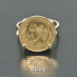 STUNNING 14K YG LADIES DOS Y MEDIO GOLD COIN RING SZ 7 A17089 6.00 grams