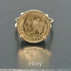 STUNNING 14K YG LADIES DOS Y MEDIO GOLD COIN RING SZ 7 A17089 6.00 grams