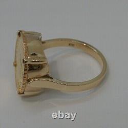 STUNNING 14K YG LADIES DOS Y MEDIO GOLD COIN RING SZ 7 A17089 6.00 grams