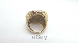 STUNNING YG MEN'S EDWARDVS VII COIN & DIAMOND RING SZ 8 A12866 26.29 grams