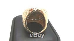 STUNNING YG MEN'S EDWARDVS VII COIN & DIAMOND RING SZ 8 A12866 26.29 grams