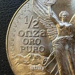 SUPERB GEM BU 1981 Mexico Mo Libertad Onza 1/2 Oz. 999 Gold Oro Puro Coin