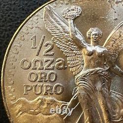 SUPERB GEM BU 1981 Mexico Mo Libertad Onza 1/2 Oz. 999 Gold Oro Puro Coin