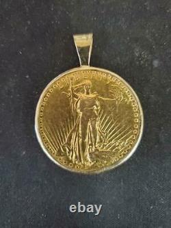 Saint Gaudens Twenty Dollar Gold Coin Pendant In 14 K Gold Weights 36.5 Grams