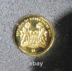 Scarce 999 0.5 Grams Gold Coin, Cougar, Pobjoy Mint, Coa & Box, Sierra Leone $4