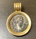 Septemius Severus Ancient Roman Coin Pendant In 18k Gold 9 Grams