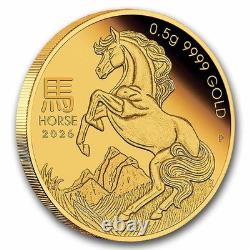 (Series III) 2026 Australia 1/2 Gram Gold Lunar Horse New in card The Perth Mint