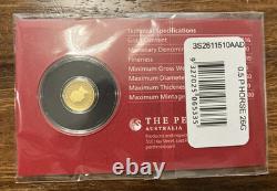 (Series III) 2026 Australia 1/2 Gram Gold Lunar Horse New in card The Perth Mint