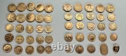 Set 50 Diff Solid 14K Gold World Mini Coins Franklin Mint 1981 25 + Grams RARE