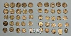 Set 50 Diff Solid 14K Gold World Mini Coins Franklin Mint 1981 25 + Grams RARE