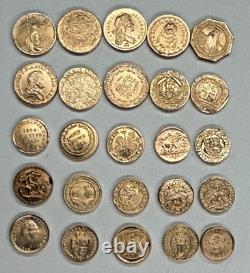 Set 50 Diff Solid 14K Gold World Mini Coins Franklin Mint 1981 25 + Grams RARE