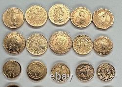 Set 50 Diff Solid 14K Gold World Mini Coins Franklin Mint 1981 25 + Grams RARE