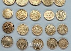 Set 50 Diff Solid 14K Gold World Mini Coins Franklin Mint 1981 25 + Grams RARE