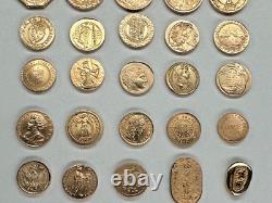 Set 50 Diff Solid 14K Gold World Mini Coins Franklin Mint 1981 25 + Grams RARE