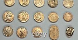 Set 50 Diff Solid 14K Gold World Mini Coins Franklin Mint 1981 25 + Grams RARE