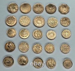 Set 50 Diff Solid 14K Gold World Mini Coins Franklin Mint 1981 25 + Grams RARE