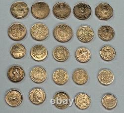 Set 50 Diff Solid 14K Gold World Mini Coins Franklin Mint 1981 25 + Grams RARE
