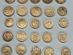 Set 50 Diff Solid 14K Gold World Mini Coins Franklin Mint 1981 25 + Grams RARE