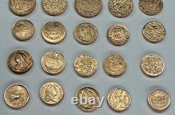 Set 50 Diff Solid 14K Gold World Mini Coins Franklin Mint 1981 25 + Grams RARE