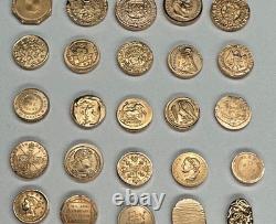 Set 50 Diff Solid 14K Gold World Mini Coins Franklin Mint 1981 25 + Grams RARE