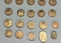 Set 50 Diff Solid 14K Gold World Mini Coins Franklin Mint 1981 25 + Grams RARE