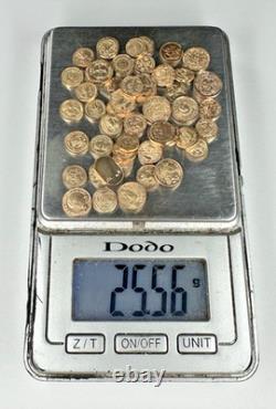 Set 50 Diff Solid 14K Gold World Mini Coins Franklin Mint 1981 25 + Grams RARE