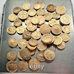 Set 50 Diff Solid 14K Gold World Mini Coins Franklin Mint 1981 25 + Grams RARE