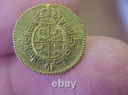 Sharp 1786 1/2 Escudo Spain Gold Coin Piece Charles III M DV Km425.1 Madrid