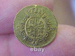 Sharp 1786 1/2 Escudo Spain Gold Coin Piece Charles III M DV Km425.1 Madrid