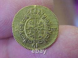 Sharp 1786 1/2 Escudo Spain Gold Coin Piece Charles III M DV Km425.1 Madrid
