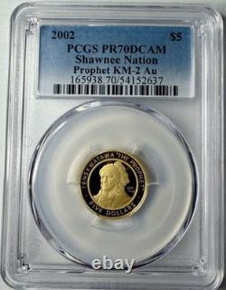 Shawnee Nation 2002 Gold $5 Tenskwatawa The Prophet PCGS PR70DCAM POP 2