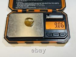 Size 6.5 Mexico 1945 2 Peso Gold Coin Solid 14k Yellow Gold Pinky Ring 9 Grams