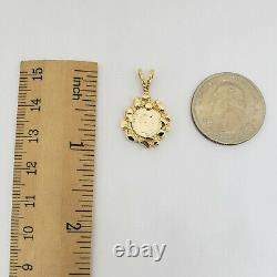 Solid 14K Yellow Gold Coin Bezel Pendant, 3.3 grams, Maximiliano 1865 Imperio Peso