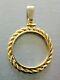 Solid 14k Yellow Gold Coin Bezel Pendant 4.5 Grams (holds 1/2 Oz Gold Maple)