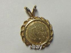Solid 14k Gold Panda Bear Coin Copy Pendant 2.39 Gram Tested Free Shipping