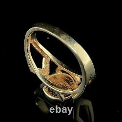 Solid 14k Yellow Gold Female Ring With Liberty Replica Coin, Size 6.5, 4.0 Gram