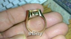 Solid 14k gold ring with 22k mexican coin 11.74 grams size 10.75 stamped