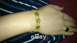 Solid 18k gold beautiful 13mm coin bracelet 16.58 grams 6.5 long