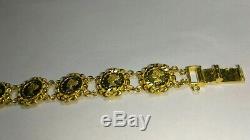 Solid 18k gold beautiful 13mm coin bracelet 16.58 grams 6.5 long