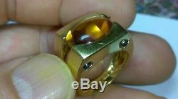 Solid heavy 18k gold roberto coin citrine ring 13.92 grams sz 7